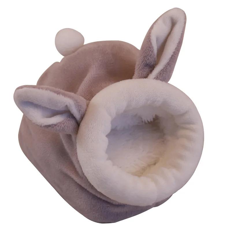 

Кровать-клетка для мелких животных для хомяка, морской свинки, грызунов, крысы, ежа - Домик для питомца Уютное гнездо Укрытие Милый мультяшный дизайн 11x8x7cm