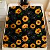 Creative Sunflower Theme digital-printed polyester Bedroom velvet flannel cover blanket Fleece soft sofa cover blankets for beds