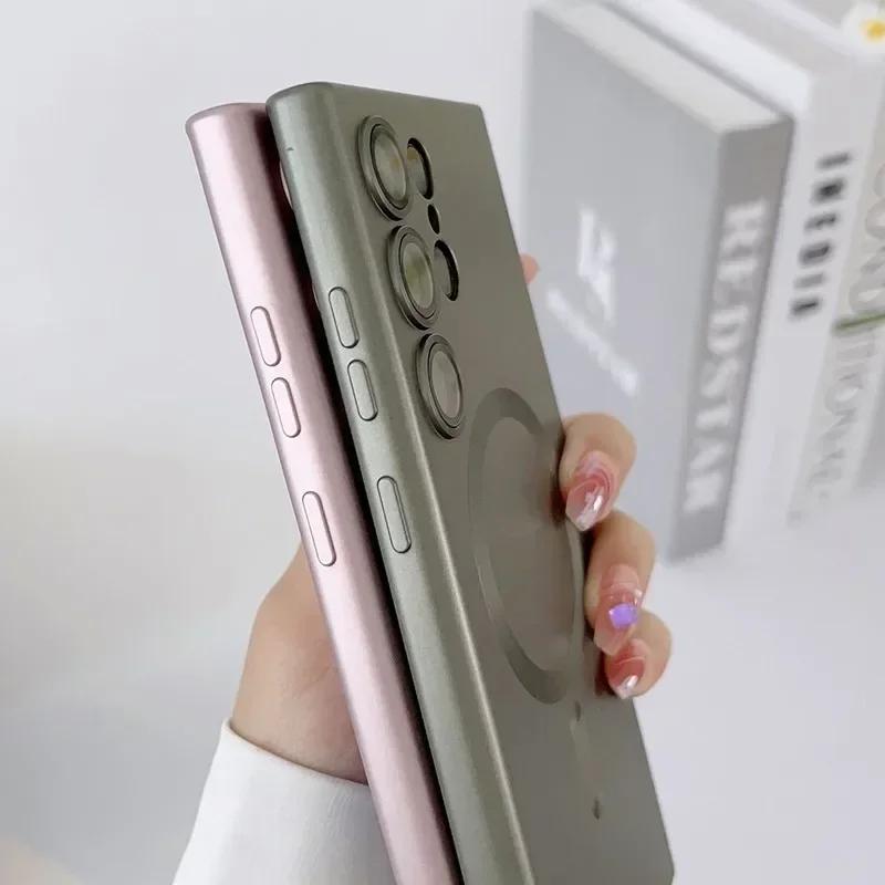 Slim Soft TPU Magnetic Case For Magsafe Samsung Galaxy S26 S25 S24 S23 S22 S21 Ultra Plus FE Mag Safe Cover With Lens Protection