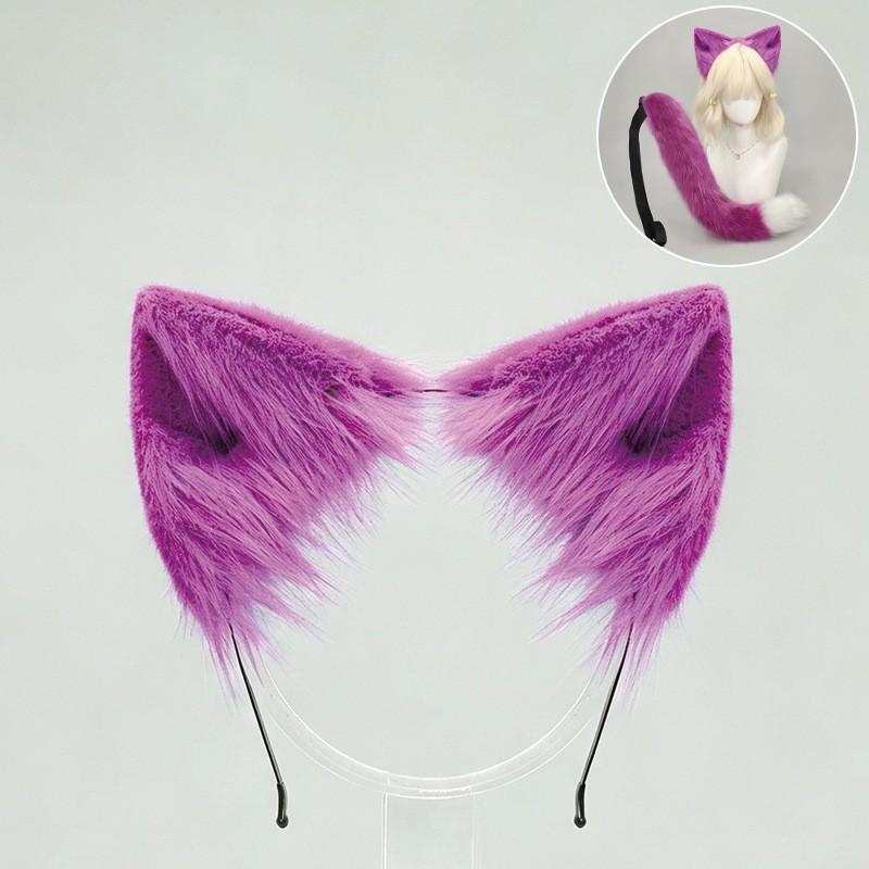 Set Banda de Păr cu Urechi de Pisică și Coadă Handmade Costum Cosplay Petrecere Halloween Convenție Anime