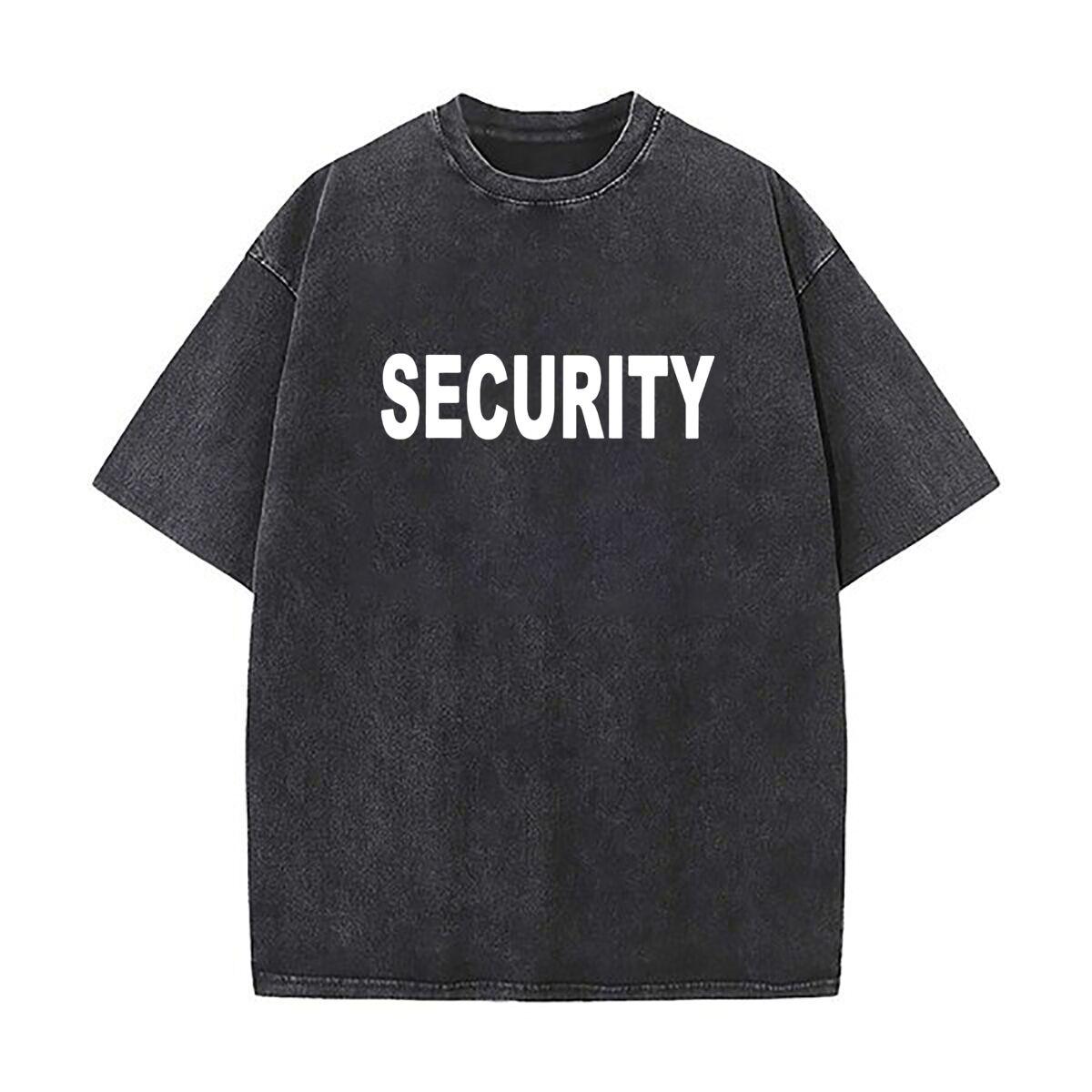 

Security design with white letters Oversized Short Sleeve Loose Streetwear Short Sleeve Tops Tee S