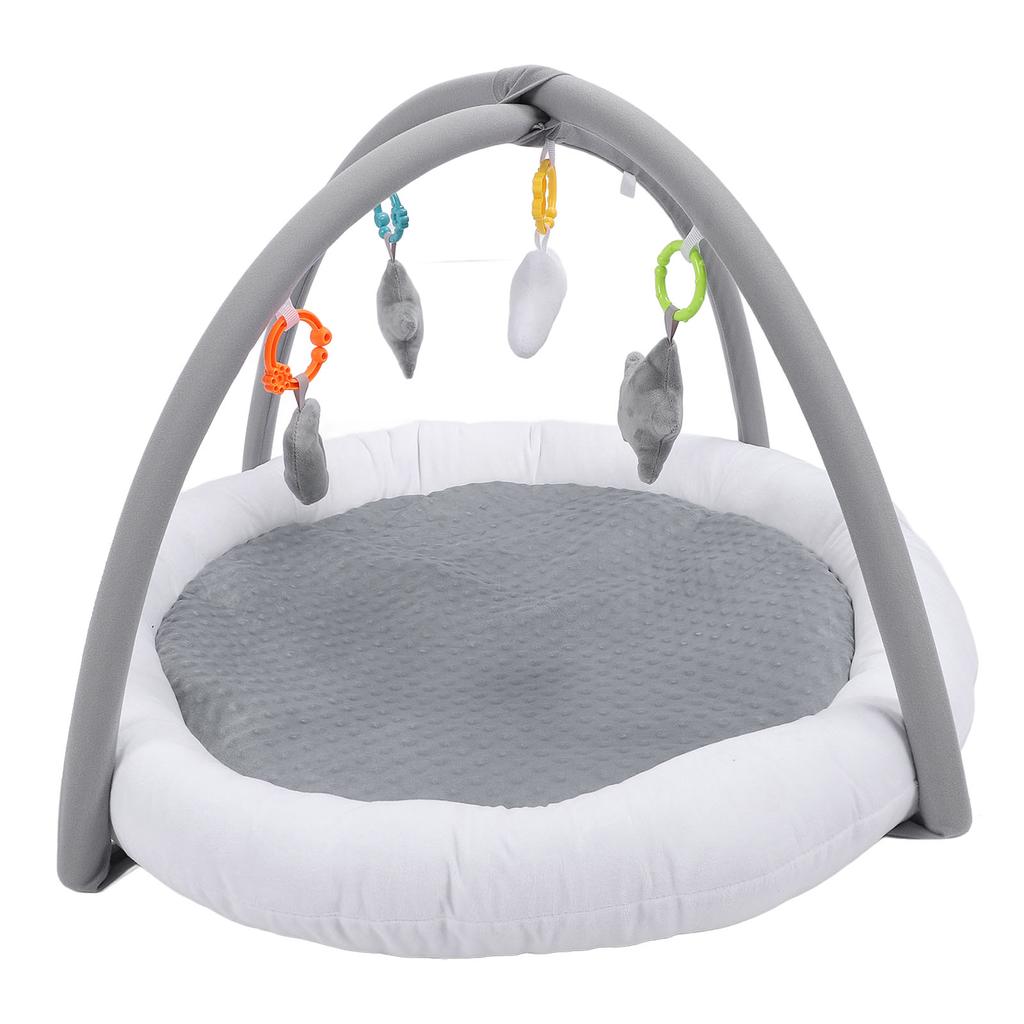 Plush Baby Play Gym Mat Sensory Development Thick Soft Cotton Filling Round Shaped Tummy Time