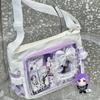 Women's Japanese Style Transparent Shoulder Crossbody Bag Badge DIY Decorative Crossbody Bag Anime Expo Class Tote Itabag Large Capacity Pain Bag