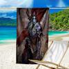 proof beach towel with a World of Warcraft characters5 pattern - soft,absorbent,quick-drying,machine washable - perfect for swimming,camping,bathing