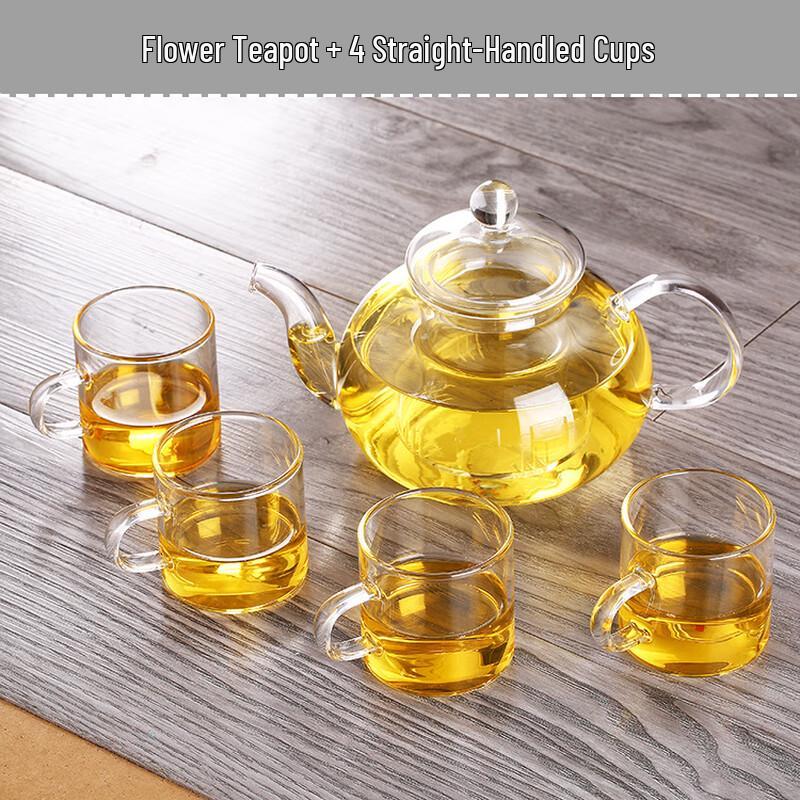 Heat-Resistant Glass Flower Tea Set