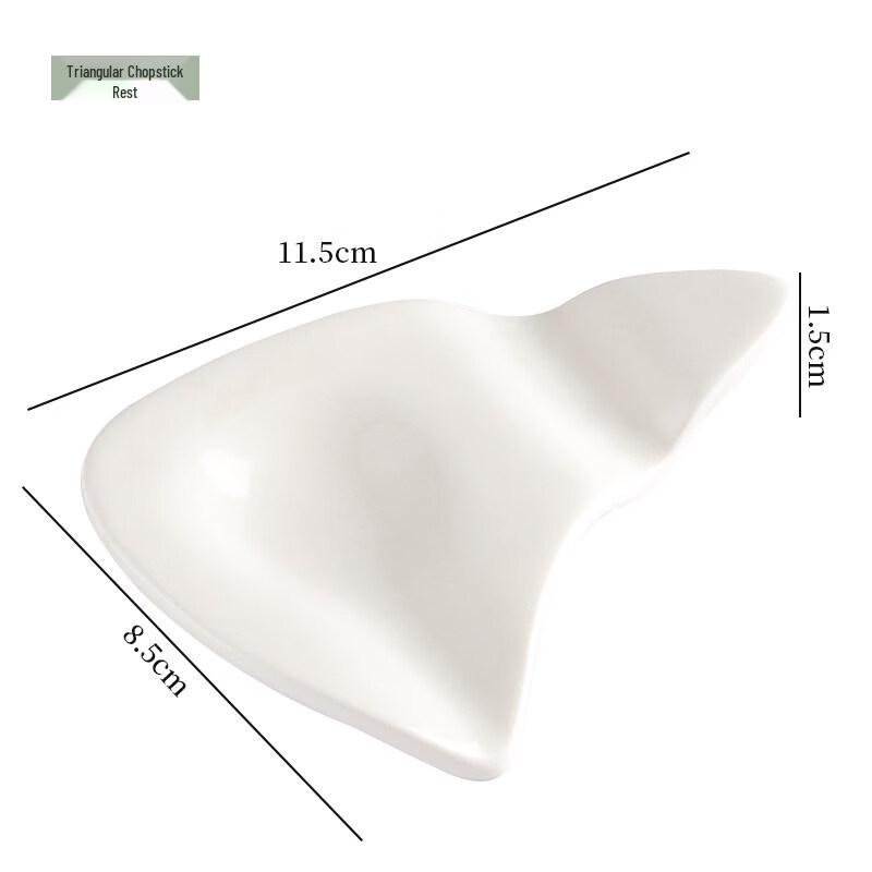 Pure White Ceramic Dual-Use Chopstick Rest