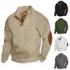 Herren Stehkragen Langarm Jacquard Strick Figurbetont Lässig Pullover Sweatshirt