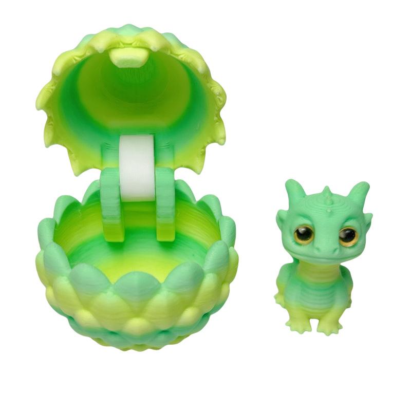 New 3D Printing Flip Cover Cute Little Dragon+Dragon Egg Set Simulation Dragon Egg Toy Model Desktop Ornament Kids Birthday Gift
