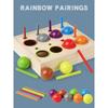 Baby Rainbow Ball Matching Montessori Wooden Toy Color Sorting Cognitive Sensory Game Fine Motor Training Early Educational Toys