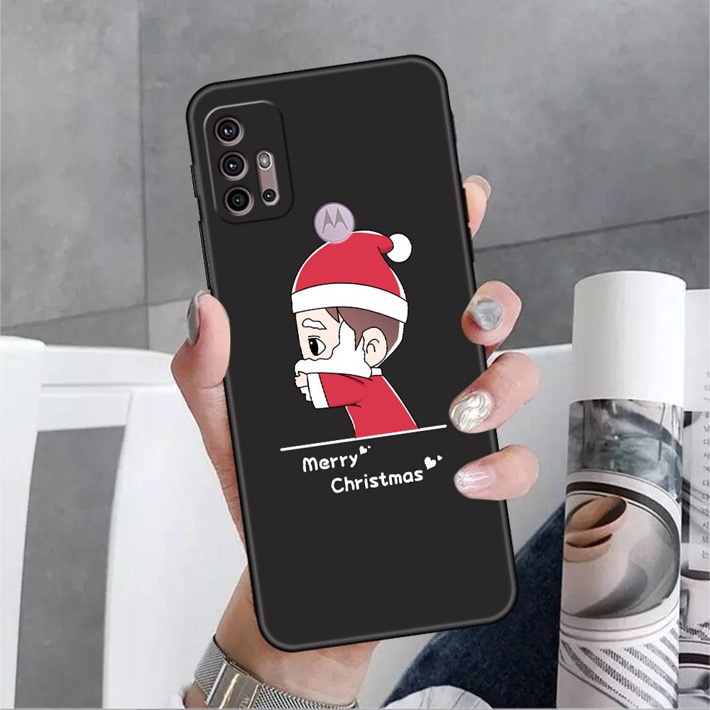 Veselé Vánoce v zimě pouzdro pro Motorola G30 G60 G9 Play ONE Fusion G8 G50 E6s G82 Edge 20 Pro G Stylus 2021 soft phone copas