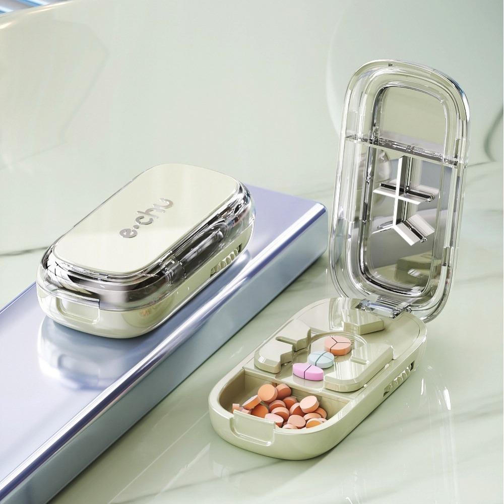 Pill Cutter Splitter Quarter Tablet Slicer Precise 1/2 1/3 1/4 Cut Portable Medicine Storage Box for Daily Use