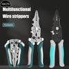 1Pcs Multifunctional Foldable Wire Stripper Crimper Cable Cutter Pliers Electrician Cable Cutting Wiring Pulling Stripping Tools