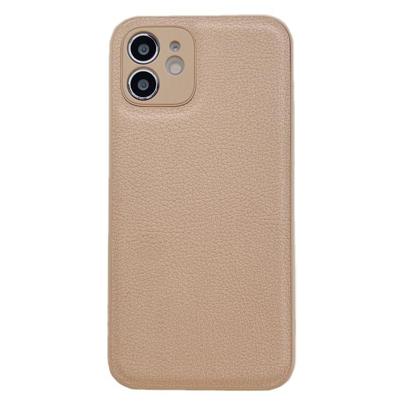 Korean style ins autumn and winter gentle milk tea color iPhone11/11Pro max mobile phone case 11Pro leather pattern