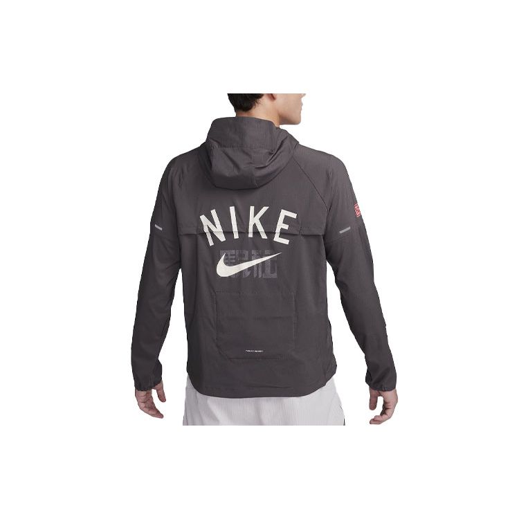 Nike Repel Windrunner Letter Logo Printed Color Block Long Sleeve Hooded Jacket Men Jacket Medium-Gray FQ8017-254