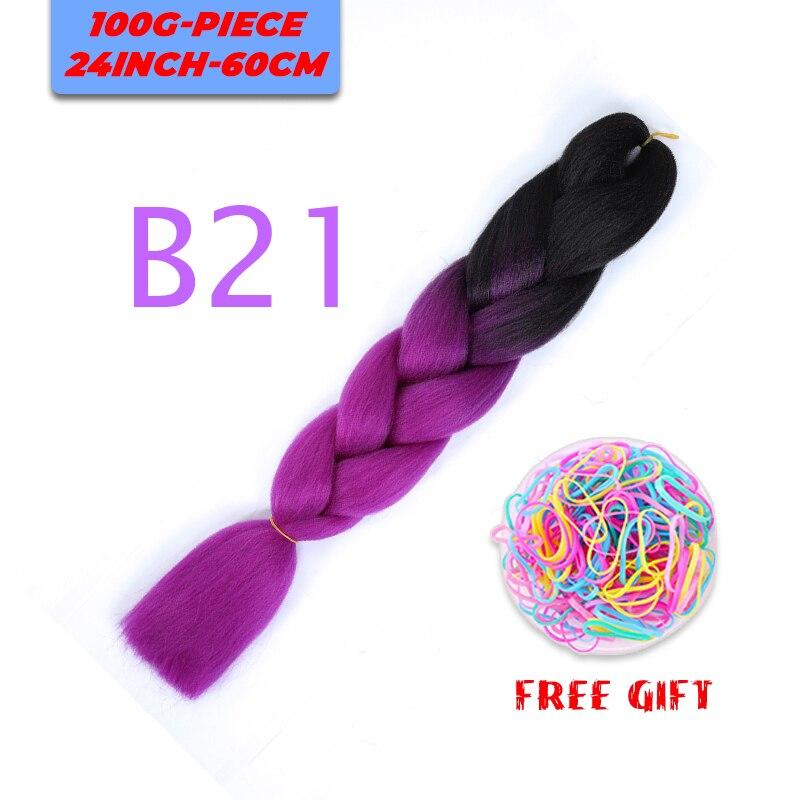 MERISIHAIR Single Ombre Color Synthetic Hair Extension Crochet Twist Jumbo Braiding Long Hair