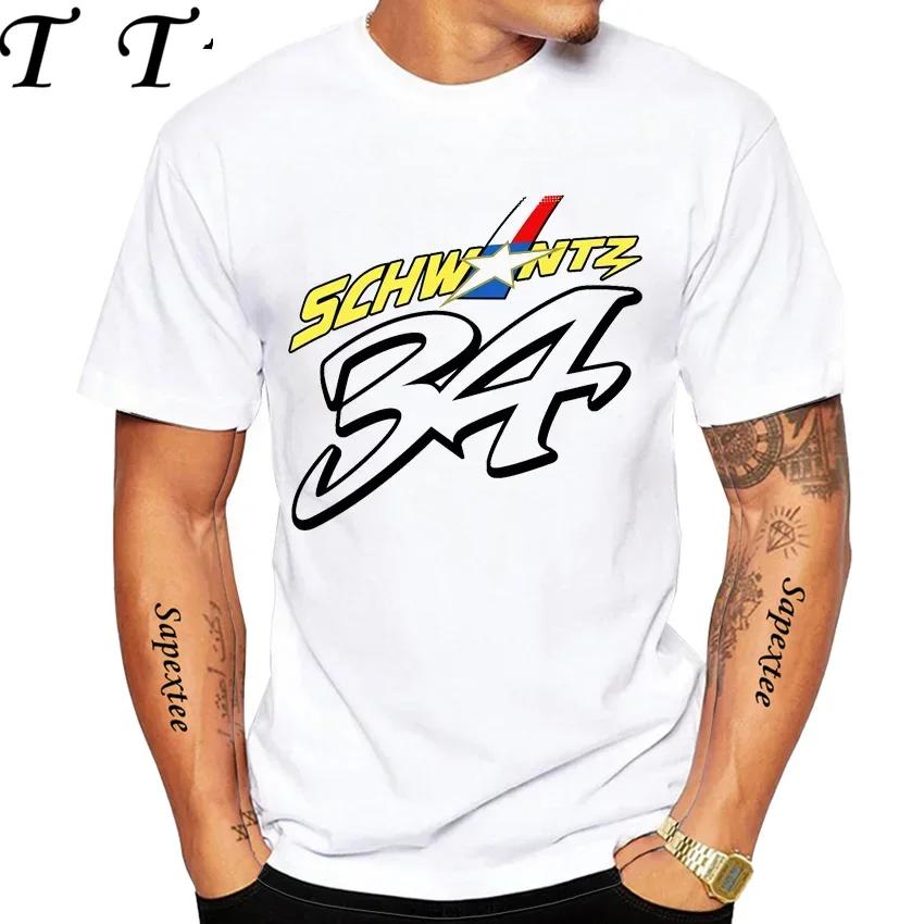 Legenda Kevin Schwantz 34 1993 GP 500cc Koszulka Męska Krótki Rękaw Hip Hop Chłopak Sportowa Casual Białe Topy Mężczyzna Koszulki Motocyklowe