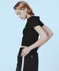 ETRE AU SOMMET Double Pintuck Logo Half Tee (Black)