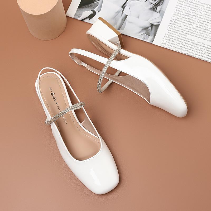 

Женские босоножки на толстом каблуке с открытым носком, закрытый квадратный нос, туфли-лодочки для свадебного платья, летние туфли-лодочки Мэри Джейн с пряжкой на ремешке для женщин 34