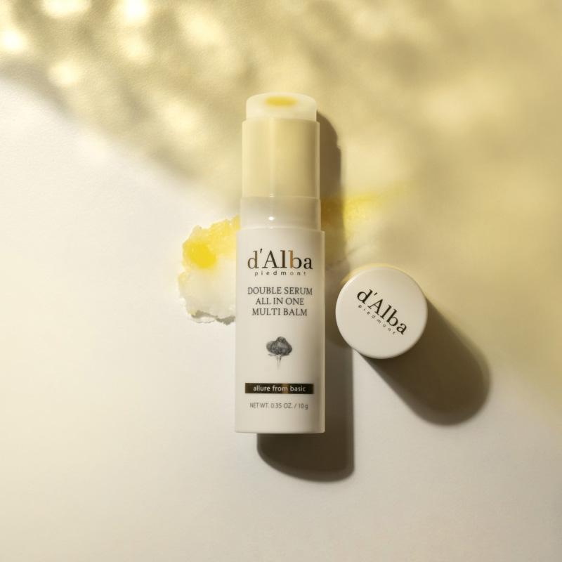 d'Alba Doppelserum All-in-one Vegan Multi Balm 10 g – Zur Faltenverbesserung, Elastizität, Aufhellung, Feuchtigkeitsspendend, Vitalität (3 Optionen)