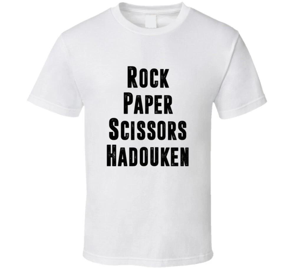 Rock Paper Scissors Hadouken Funny Street Fight Gift T Shirt L
