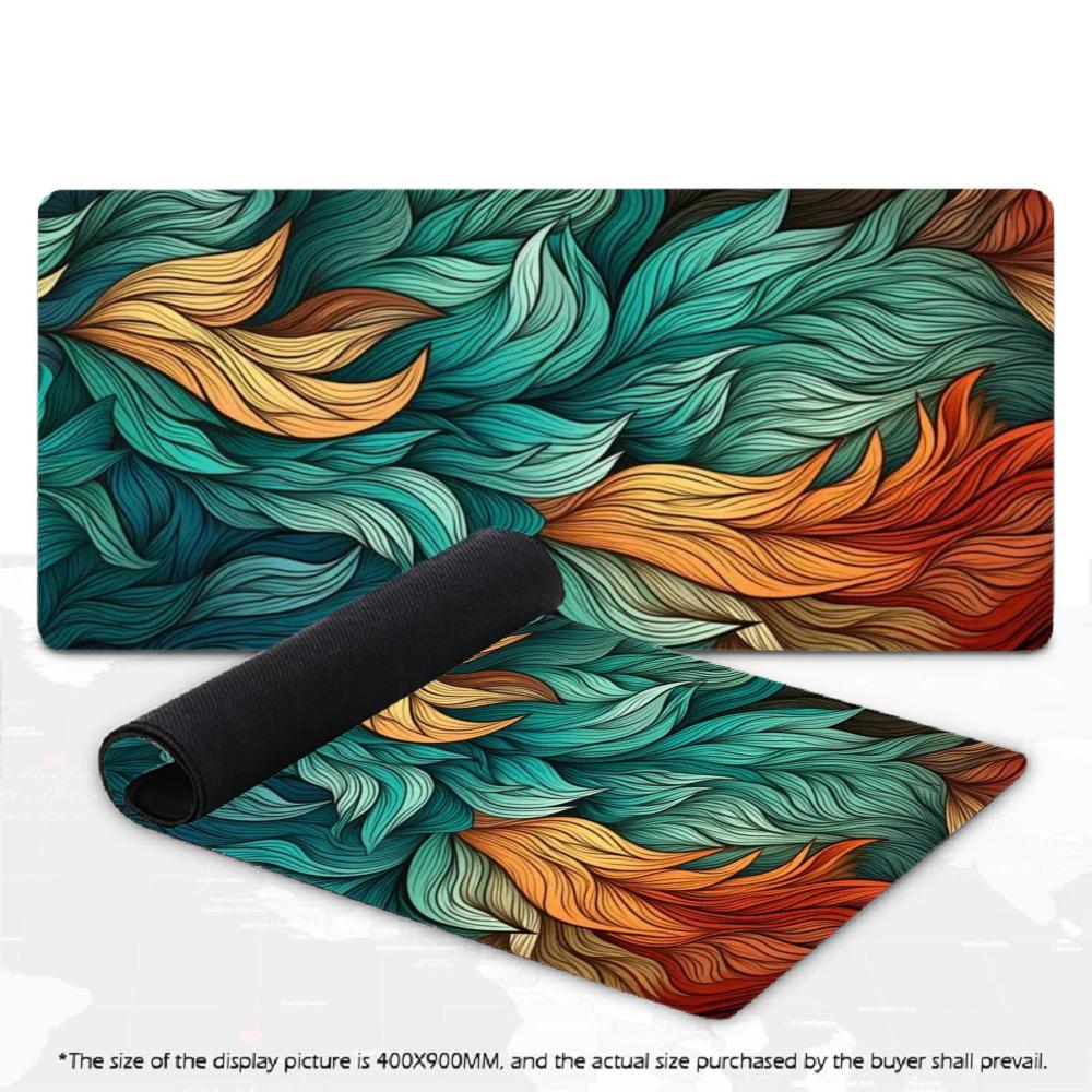 Buntes Spiral-Abstraktkunst-Gaming-Mauspad XXL Gebogene Schreibtischmatte Rutschfeste Gummi-Tastaturmatten für Gamer Laptop Tisch