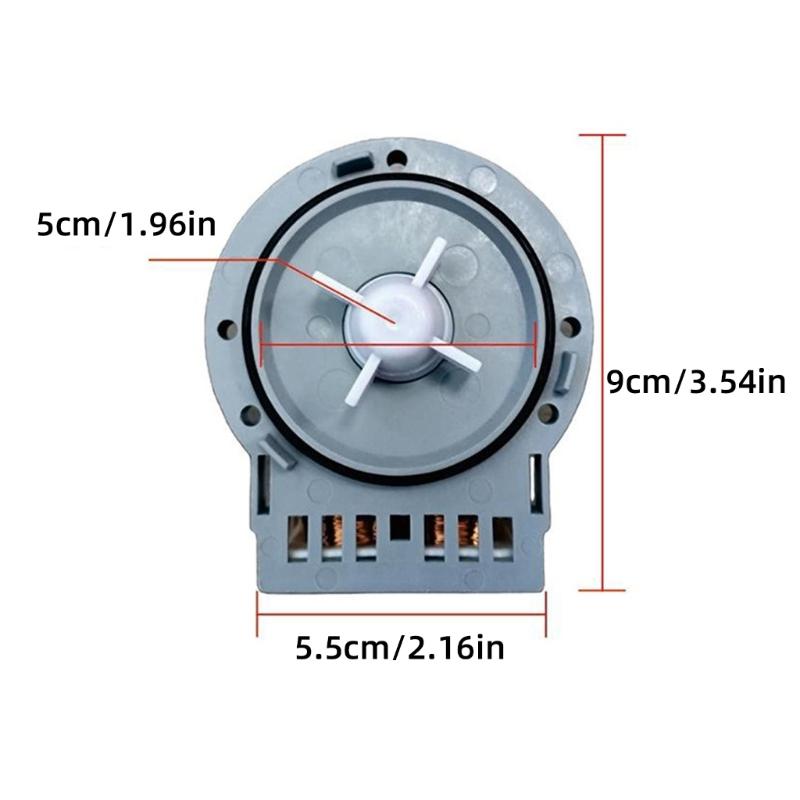 Washing Machine Pump Assembly for Replacement Work, Aftermarket ABS Replacement Part with White Housing, Integrated Mounting Flange and Tabs