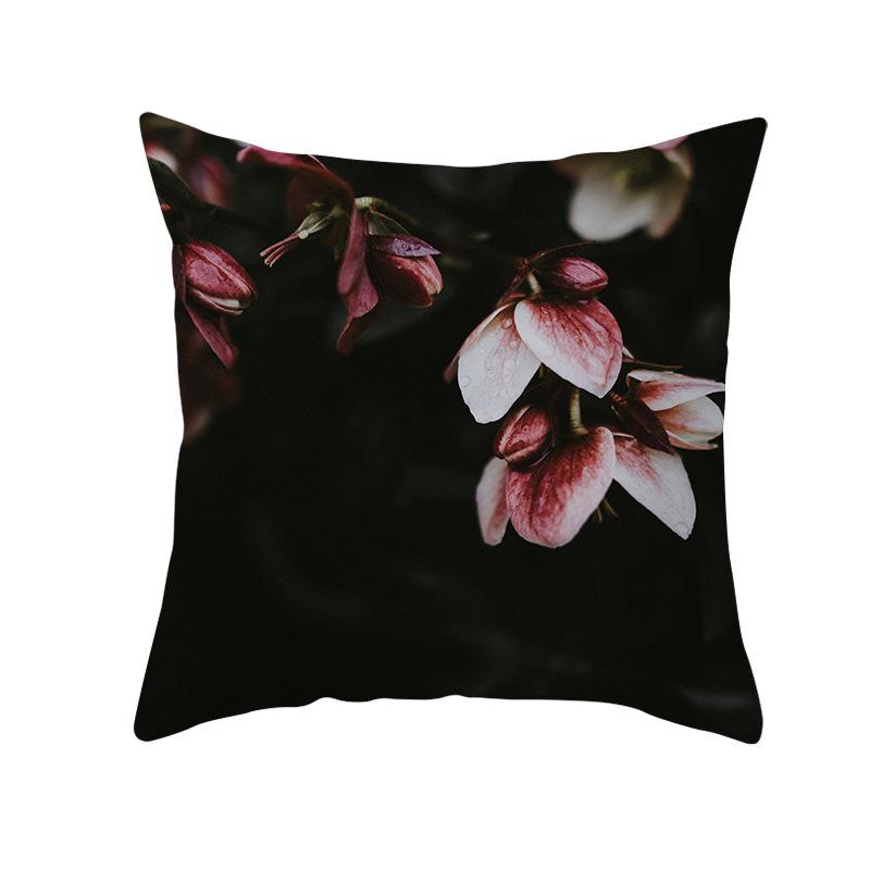 Black Rose Peach Skin Pillow Cover Car Pillow Cover Sofa Cushion Cover for Home Use