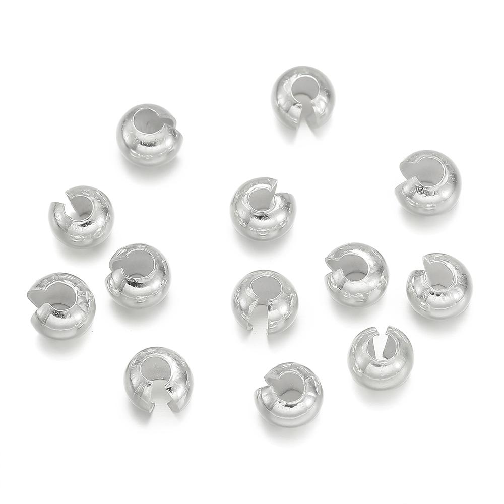 

1pcs/lot 925 Sterling Silver Open Crimp Beads Covers Crimp End Beads Stopper Spacer Beads For DIY Jewelry Making Supplies 2x3.5mm серебряный