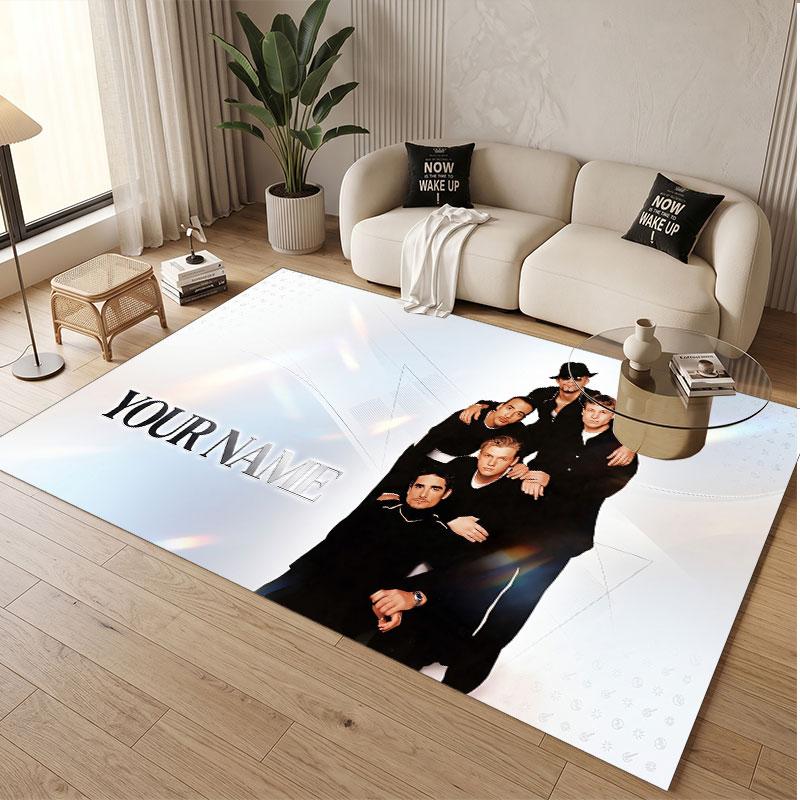 Custom Rug Backstreet Boys Pattern Print Name Text Soft Non‑Slip Floor Carpet for Home Indoor Decoration