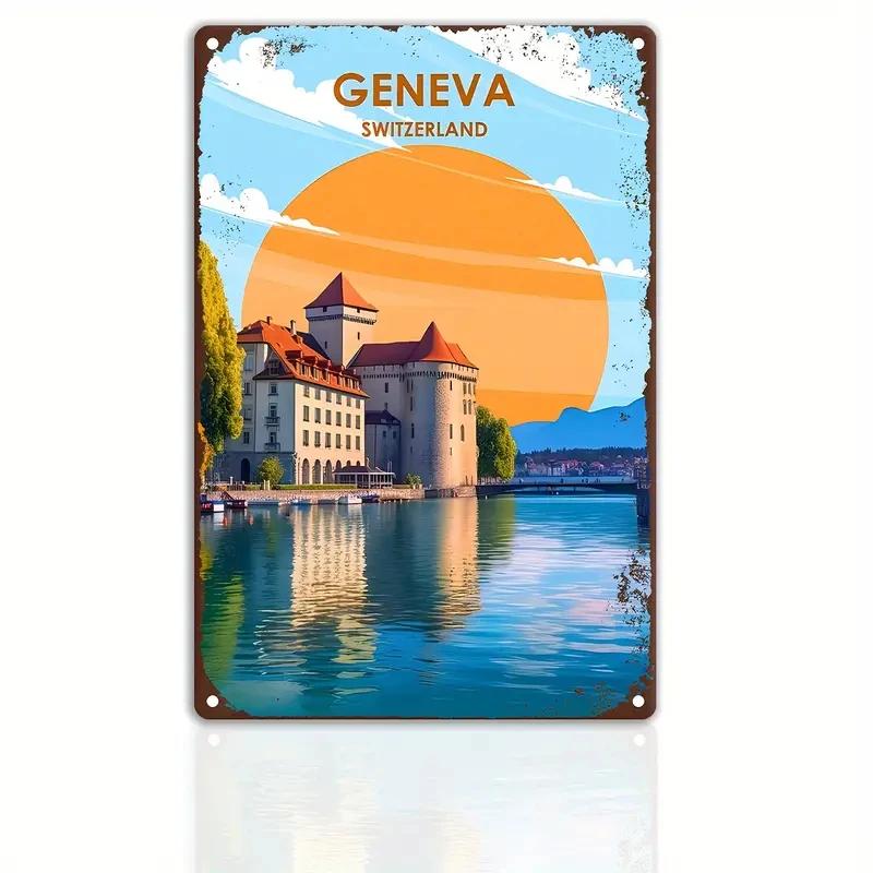 Vintage Travel The World Metal Sign MALAGA CROATIA FLORIDA Retro Poster Home Bar Room Pub Cafe Hotel Club Wall Decor Gift