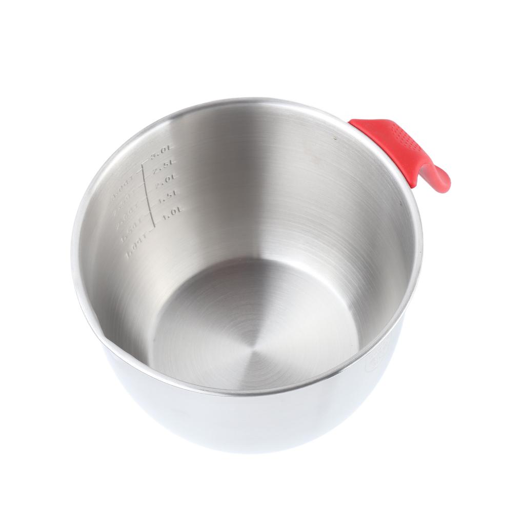 Stainless Steel Mixing Bowl with Handle Non Slip Deepen Splashproof Egg Whisking Bowl for Salad Serving