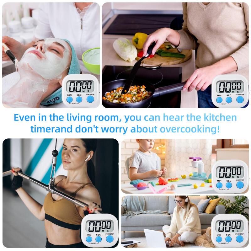 HdoorLink Magnetic LCD Digital Kitchen Countdown Timer Stopwatch With Stand Practical Cooking Baking Sports Alarm Clock Reminder Tools