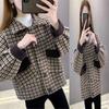 Women's Autumn 2025 Fleece-Lined Wool Jacket: Korean & British Style, Loose Fit, Slimming, Casual Blazer.