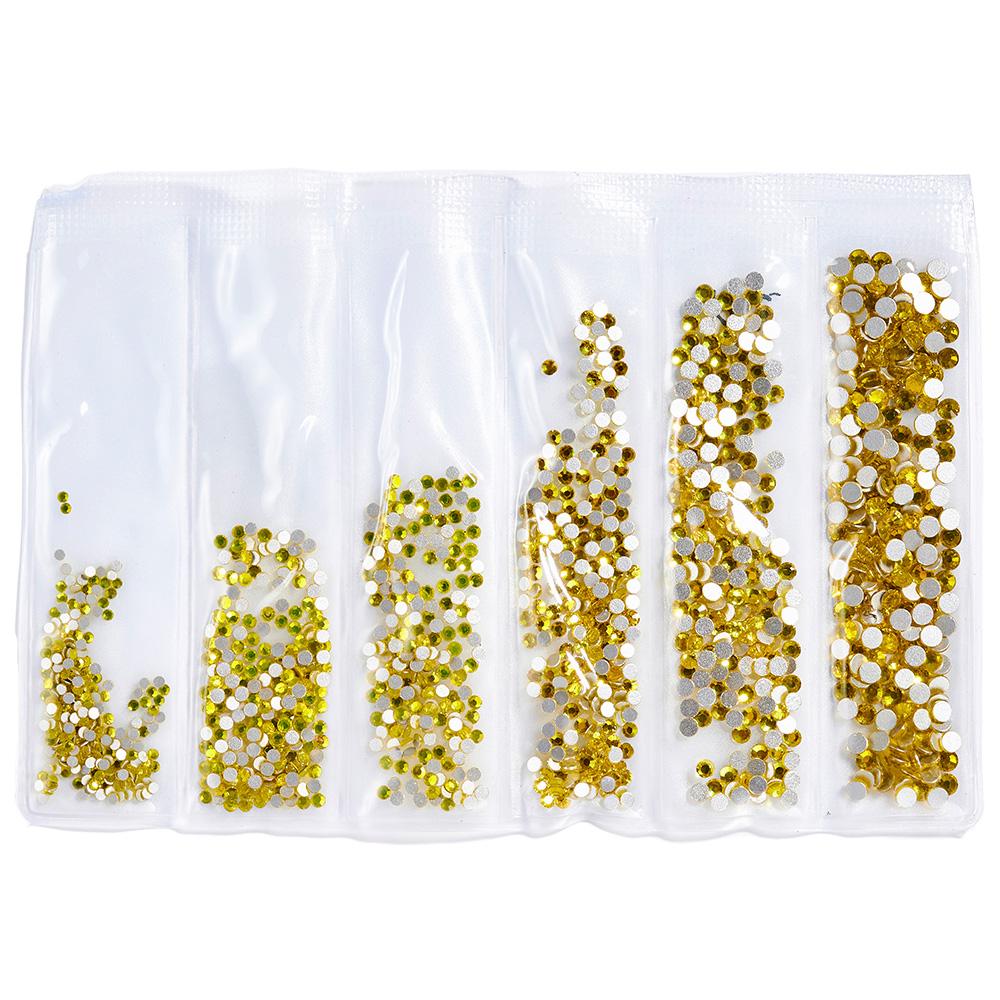 SS3-SS10 Colorful Glass Nail Rhinestones Multicolor Flat Back Crystal Strass Shiny Nail Art Gems Manicure Nails Art Decorations