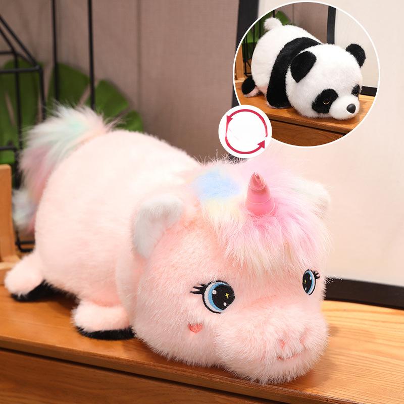 

Новая кукла Flip Panda, милая мультяшная плюшевая игрушка-единорог, подарок на день рождения для девочки 25cm