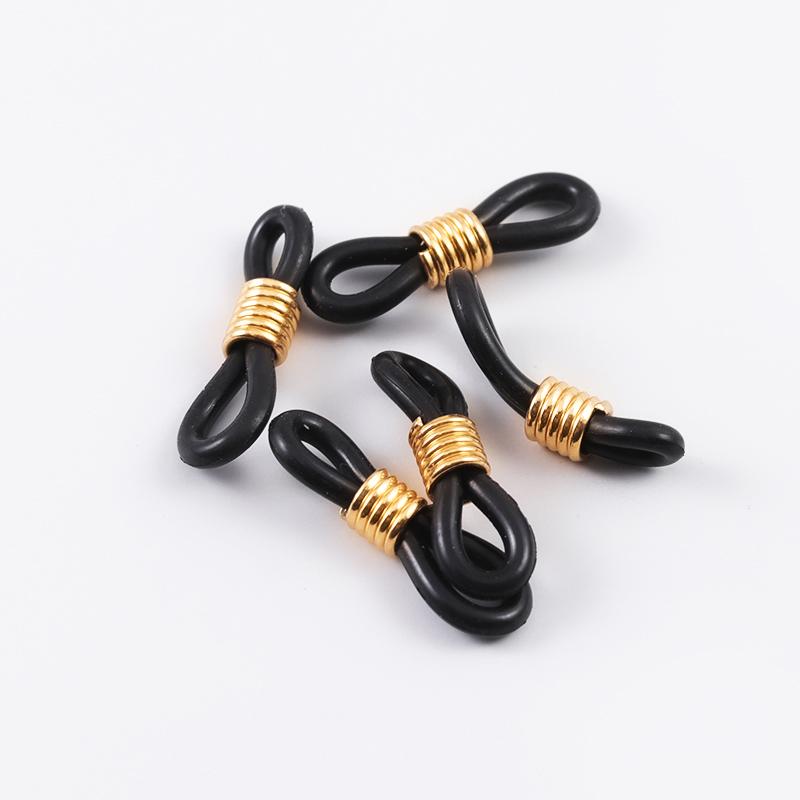50pcs Black/white Adjustable Lanyard Cord Rubber Connectors Strap Eyelets for Transparent Glasses Band Rope Eyewear Accessories