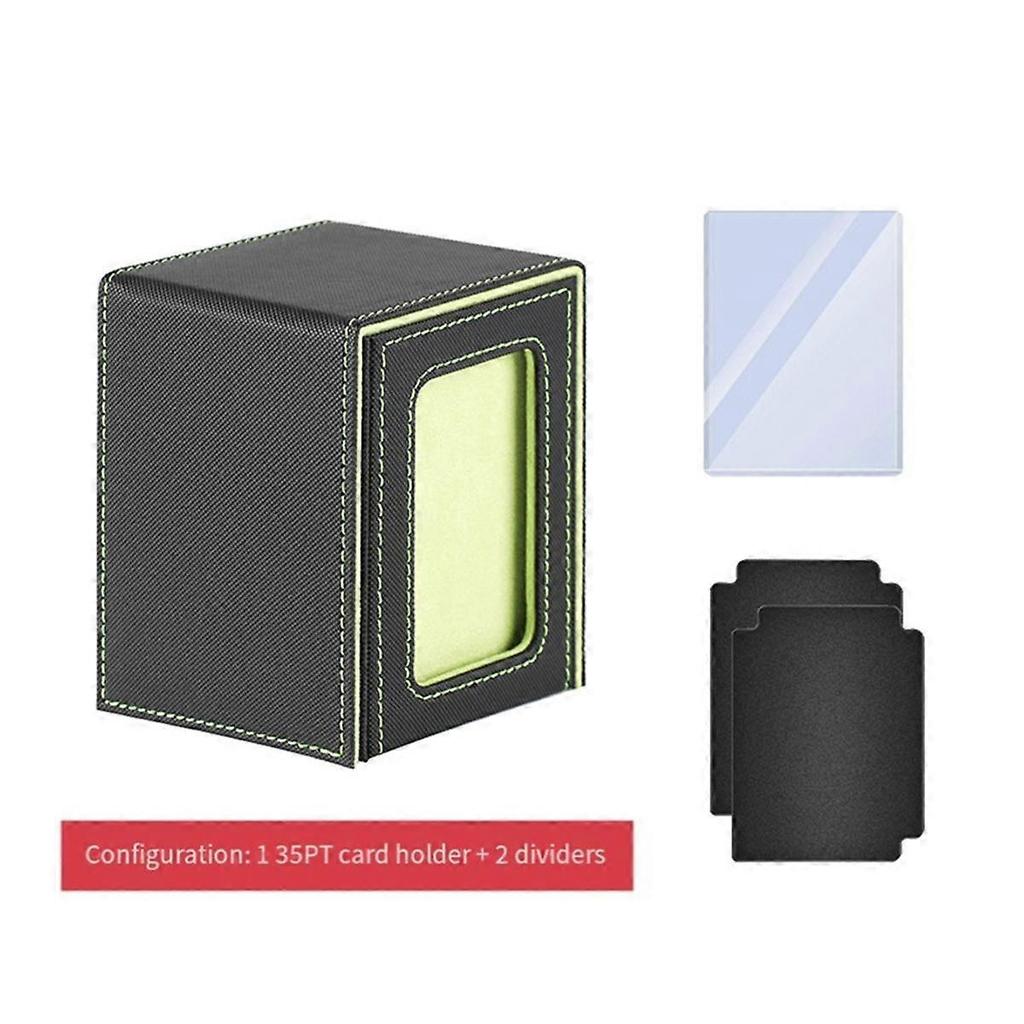 Premium Trading Card Box to Protect Cards Trading Deck Box Suitable for Deck Leather Card Box Green
