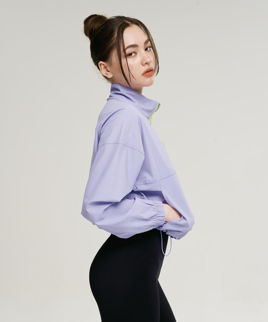Leijibi Cool Touch Airlight Crop Loose Fit (Water Sports) Women'S Zip-Up Rash Guard (5 Colors)