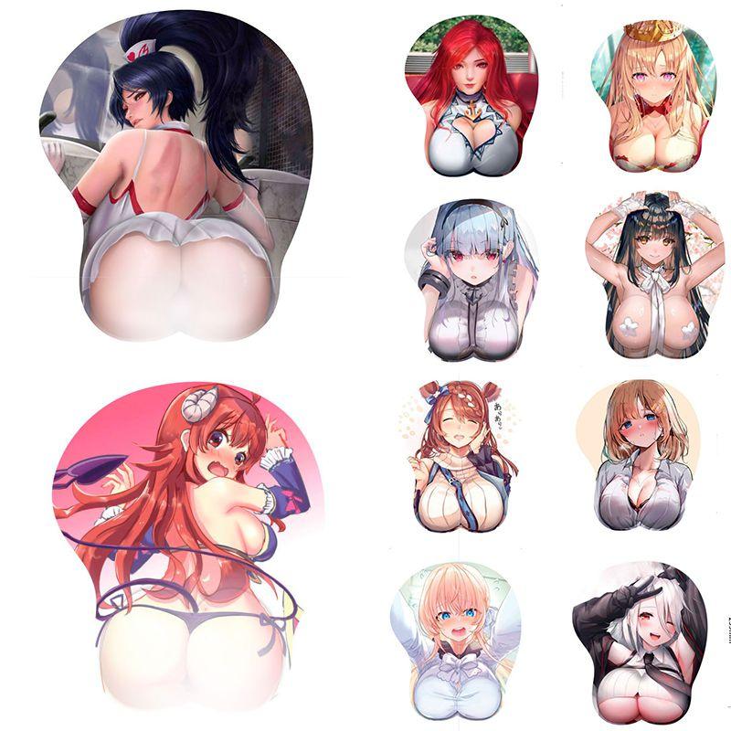 Adorable Two-dimensional 3d Chest Anime Mouse Pad With Soft Ergonomic Design