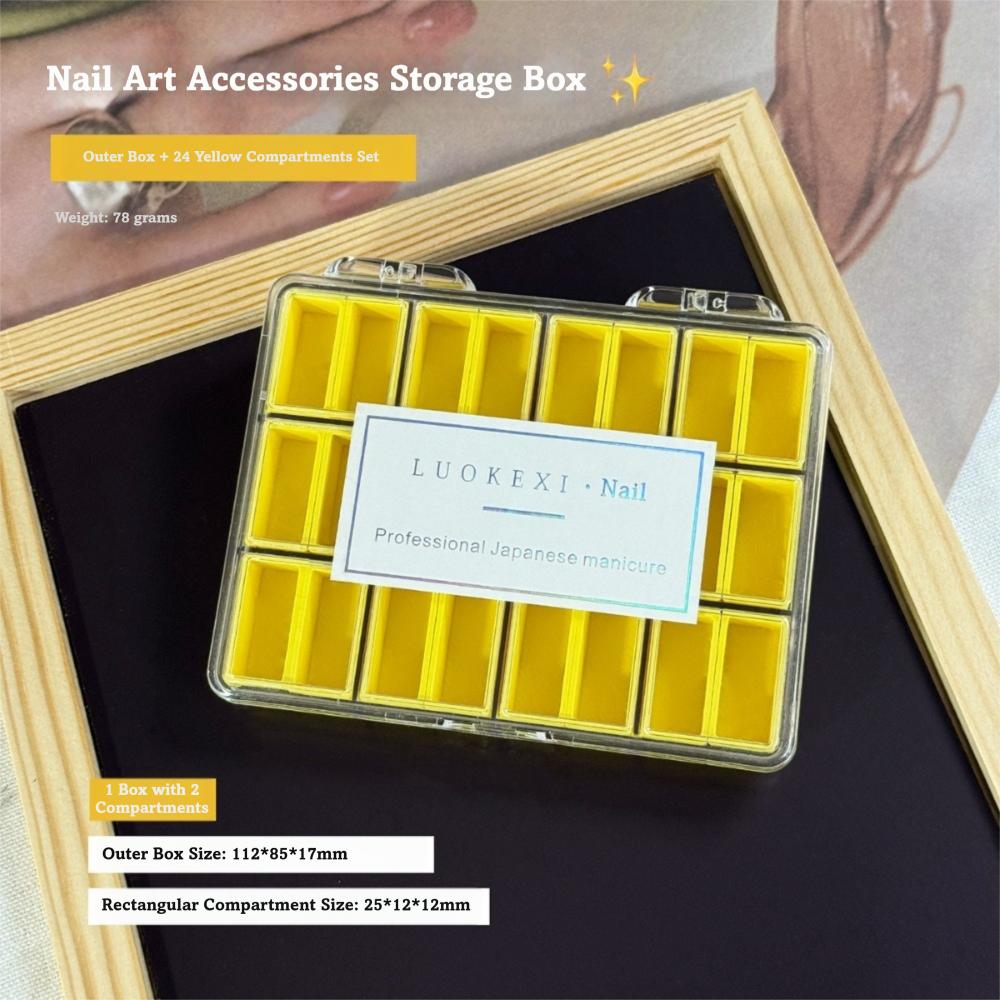 Compartment Nail Art Storage Box 24/36/48Grids Nail Decoration Box  for Nail Art Decorations