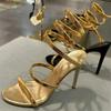 Sandali Donna Open Toe Tacco Alto Sottile Scarpe da Festa Ballo Scarpe alla Moda con Cinturino alla Caviglia Taglia:35 42