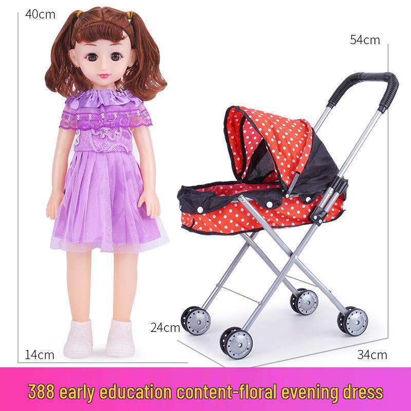 Set Passeggino per Bambole e Giocattoli Transfrontaliero per Bambine - Regalo di Compleanno Perfetto