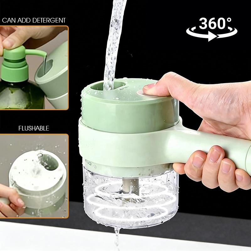 Maisons kitchen gadgets 4-in-1 handheld electric vegetable cutter set multifunctional food chopper environmentally friendly stainless steel