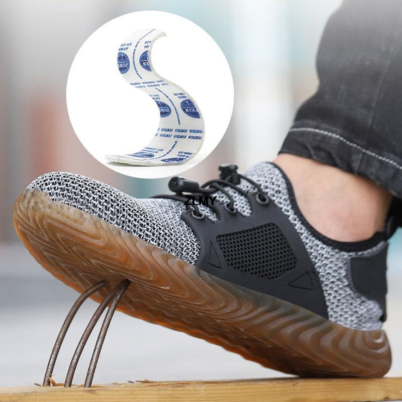 Madingi tinkliniai apsauginiai batai Vyriški vasariniai plieniniai darbo batai Nepramušami, nesudužę Darbo saugos batai Vyriški, kvėpuojantys apsauginiai batai, vyriški