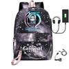 Printed Iron Chain Usbgenshinimpact Yuanshen Backpack Leisure Middle School Student Travel School Bag