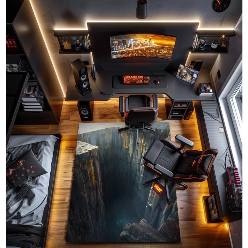 3D Rug Deep Hole Rug 3D Huge Crack Illusion Rug,Optical Illusion Rug 3D Design Rug, Glamorous Rug Deep Water Rug Home Decoration