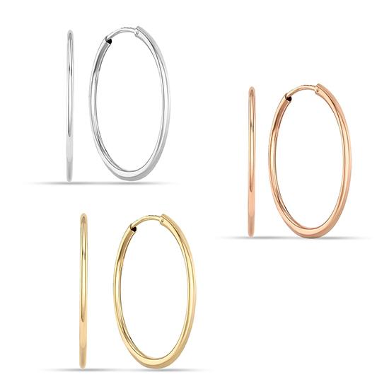 LeCalla Set de bijuterii din argint S925 de 3 perechi de cercei cu cercei nesfârșite în 3 culori pentru fete, adolescente, femei, 30 mm