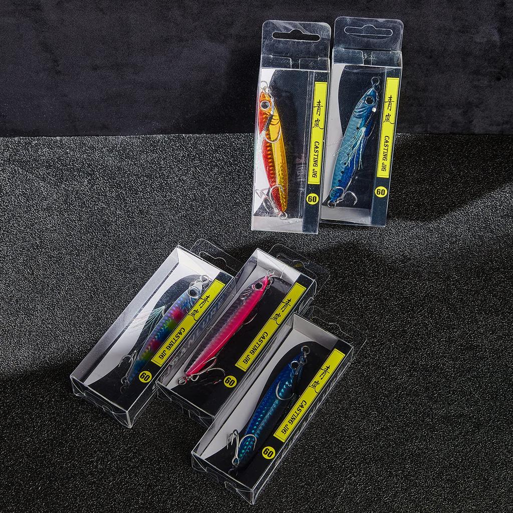Seiran Lure Metal Jig for Sea Set with Durable Long Casting and Flathead Bass, Bluefish, 30g, 40g, 60g, 5-Color Coating, Distance, Flounder,