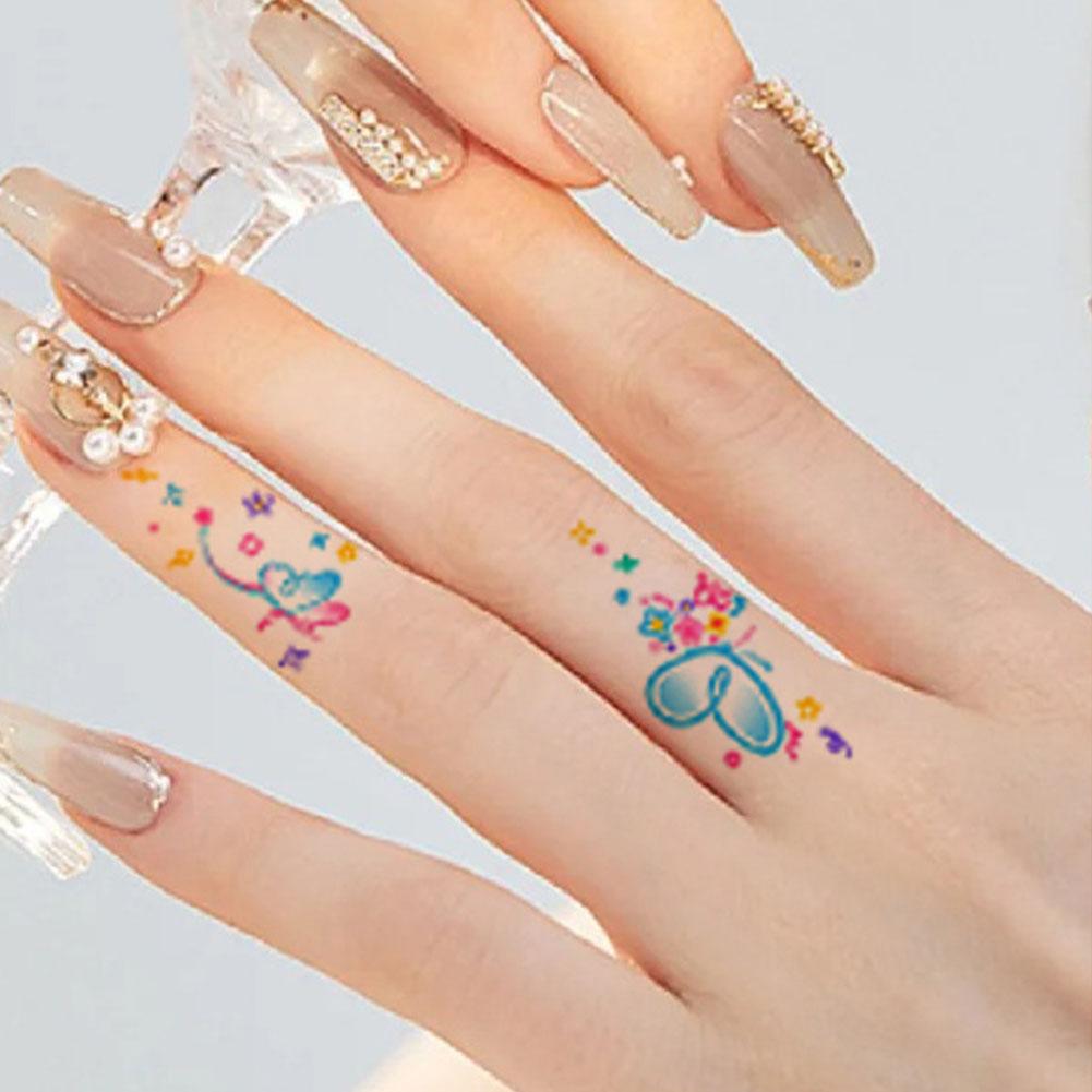 Small Pattern Simple Butterfly Flowers Color Tattoo Back Girls Lasting Tattoo Stickers Waterpro X7M8