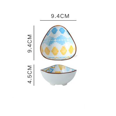 Mini Ceramic Seasoning Plates Underglaze Colored Vinegar Bowls Soy Sauce Plates Hot Pot Sauces Dishes Home Ceramic Dinner Plates